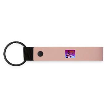 Abstrakte stilisierte Göttin Athene - Matte PU Schlüsselanhänger - Rosa - Vorne