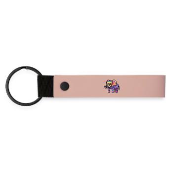 Elefant Halloween Zombie - Matte PU Schlüsselanhänger - Rosa - Vorne