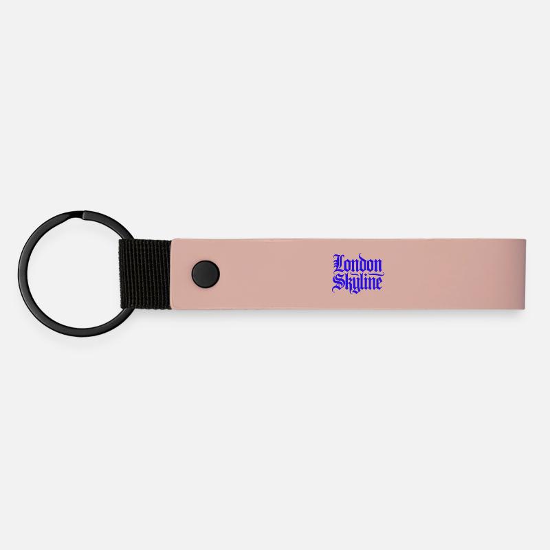 London Skyline - Matte Pu Keyring - pink