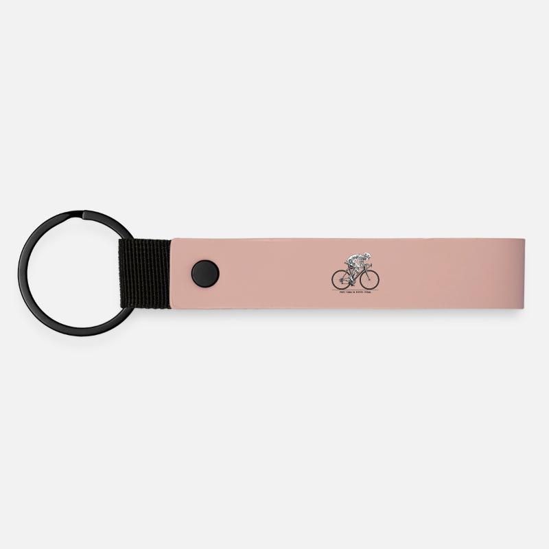 Gearbound Skeleton Cyclist - Matte Pu Keyring - pink