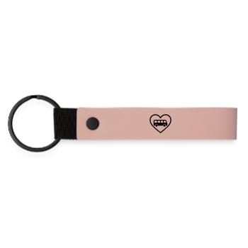 Heart Busfahrer - Matte PU Schlüsselanhänger - Rosa - Vorne