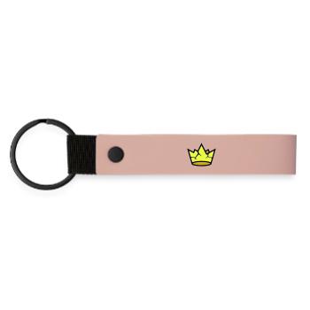 Grunge Broken Crown Vector fissuré - Porte-clés en PU mat - rose - Devant