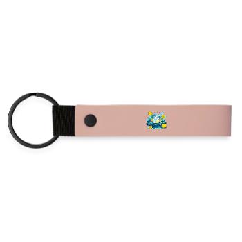 Zitronenbär im Wassersprudel - Matte PU Schlüsselanhänger - Rosa - Vorne