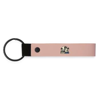 Brudersaurus – Cooler Dino Bruder Retro Style - Matte PU Schlüsselanhänger - Rosa - Vorne