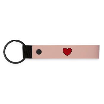 Cadeau rouge de la Saint-Valentin - Porte-clés en PU mat - rose - Devant