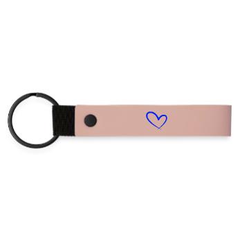 Herz Symbol Liebe - Matte PU Schlüsselanhänger - Rosa - Vorne