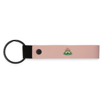 Cœur de couple grenouille - Porte-clés en PU mat - rose - Devant