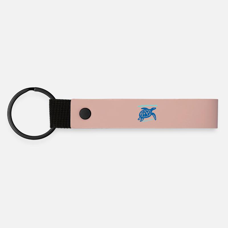 Sea Call Turtle Design - Matte Pu Keyring - pink
