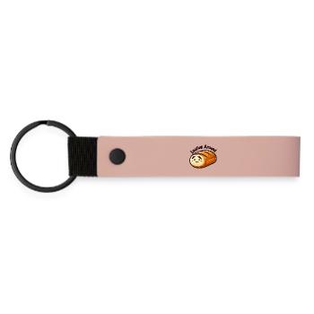 Loafing Around – Kawaii Brot Design - Matte PU Schlüsselanhänger - Rosa - Vorne