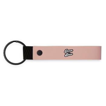 Drum and Bass Script Logo - Porte-clés en PU mat - rose - Devant