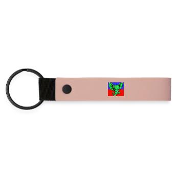 dragon - Matte Pu Keyring - pink - Front