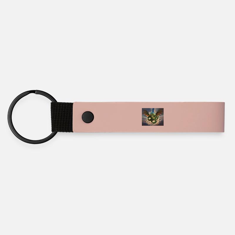 Dragon Storm over Clouds - Matte Pu Keyring - pink