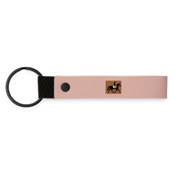 Cavalier équestre passe-temps - Porte-clés en PU mat - rose - Devant