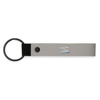 I can't I'm lazy - blue - Matte Pu Keyring - light grey - Front