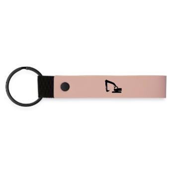 Excavator Power – Construction Life - Matte Pu Keyring - pink - Front