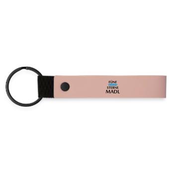 Fünf Sterne Madl Bayern Geschenk - Matte PU Schlüsselanhänger - Rosa - Vorne