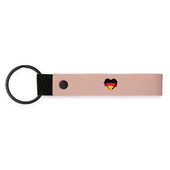 Deutschland Herz | German Heart | Art - Matte Pu Keyring - pink - Front