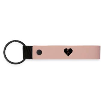 heart broken lovesick - Matte PU Schlüsselanhänger - Rosa - Vorne