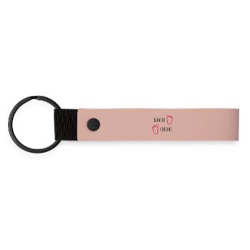 Bientôt Cousine / Cousin / Bébé / Naissance / Baby - Porte-clés en PU mat - rose - Devant