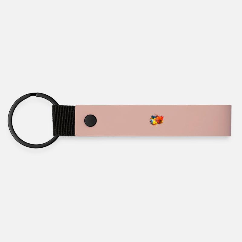 Feuerwehr-Brandbekämpfung in Aktion - Matte PU Schlüsselanhänger - Rosa