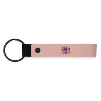 OSLO Drapeau norvégien - Norvégien - Norvège - Porte-clés en PU mat - rose - Devant