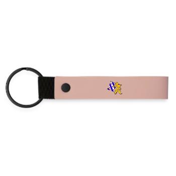 Löwe mit Friesevlag - Matte PU Schlüsselanhänger - Rosa - Vorne