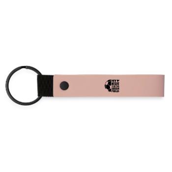 Mon cœur est sur le terrain de football - Porte-clés en PU mat - rose - Devant