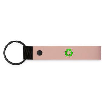 Neon Recycling Icon - Matte Pu Keyring - pink - Front