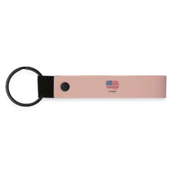 Denver, Colorado, USA - Matte Pu Keyring - pink - Front