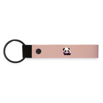 Panda - Matte Pu Keyring - pink - Front