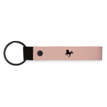 Silhouette de cheval gracieuse en mouvement - Porte-clés en PU mat - rose - Devant