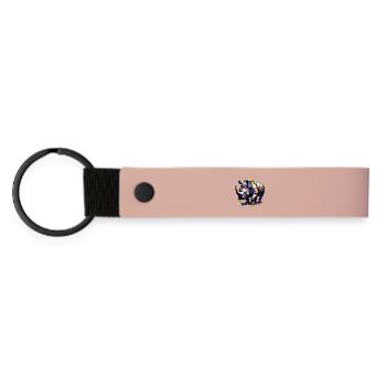 Rhinocéros - Porte-clés en PU mat - rose - Devant
