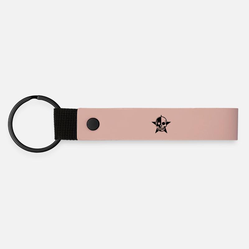 Black Skull – Deadly Minimalism - Matte Pu Keyring - pink