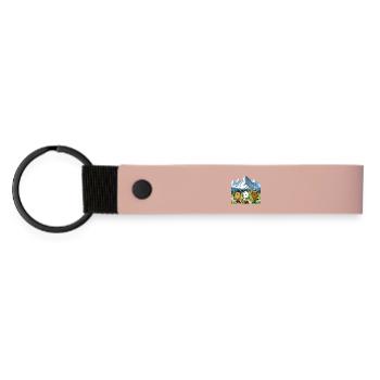 Wandern in der Natur - Matte PU Schlüsselanhänger - Rosa - Vorne