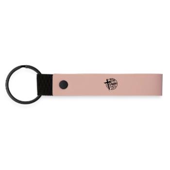 Seine Gnade ist genug christliches Kreuz - Matte PU Schlüsselanhänger - Rosa - Vorne