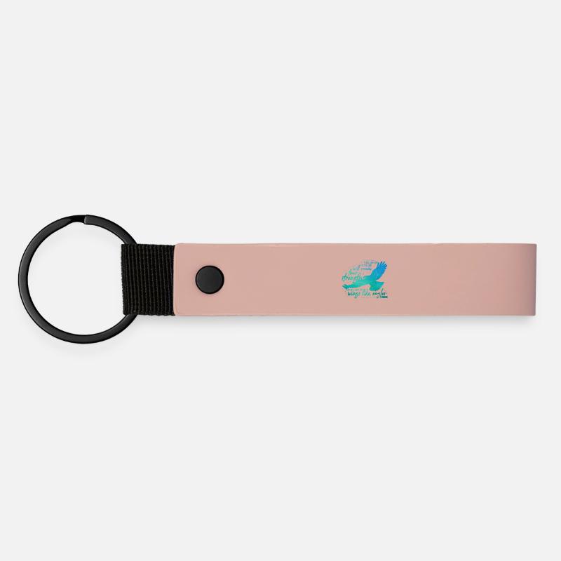 Isaiah 40 31 - soar on wings like eagles Lettering - Matte Pu Keyring - pink