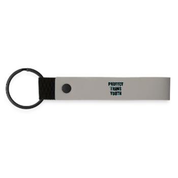 Protect Trans Youth - transgender memorial day - Matte Pu Keyring - light grey - Front