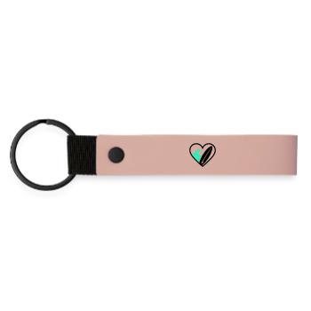 Surf coeur Wave Board Mer Eté - Porte-clés en PU mat - rose - Devant