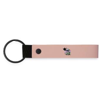 Katze - Matte PU Schlüsselanhänger - Rosa - Vorne