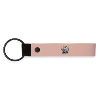 Ramen Katze Kanagawa - Matte PU Schlüsselanhänger - Rosa - Vorne