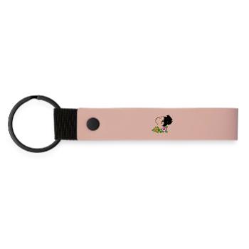 Vector portrait - Matte Pu Keyring - pink - Front