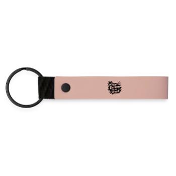 Penser en vacances - Porte-clés en PU mat - rose - Devant