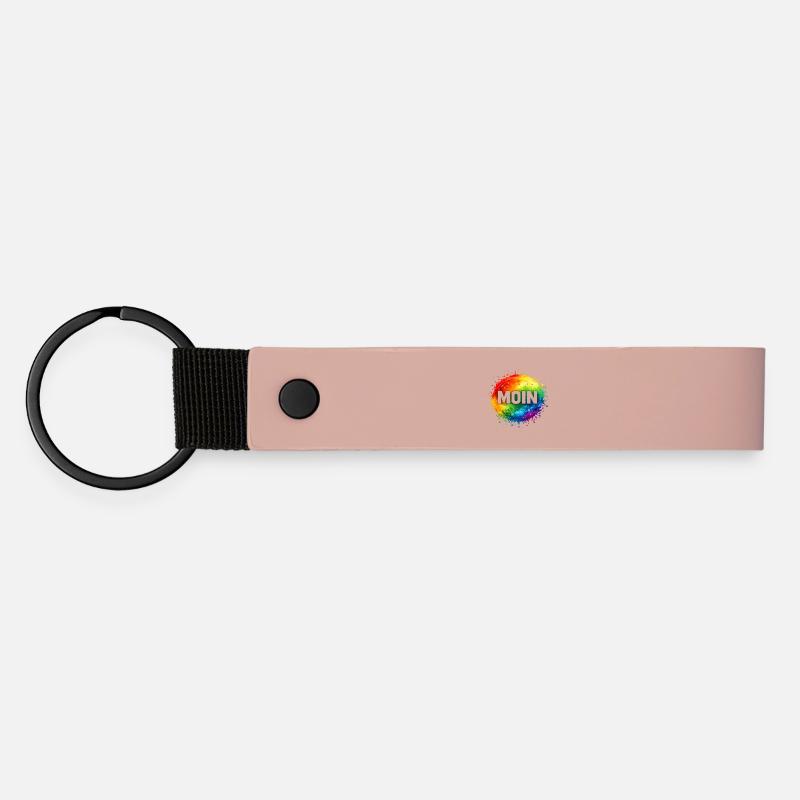Moin dans la cascade arc-en-ciel - Porte-clés en PU mat - rose