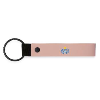 Leipsoi Greece Sun Sea Waves - Matte Pu Keyring - pink - Front