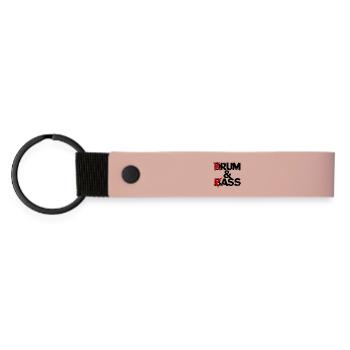 Drum & Bass / Rum & Ass Drummer Vintage Music - Matte Pu Keyring - pink - Front