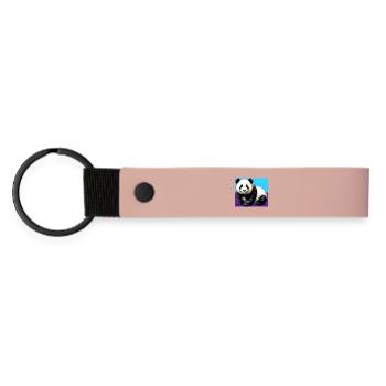 panda - Matte Pu Keyring - pink - Front
