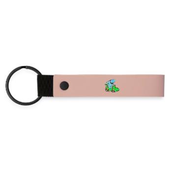 Shark Racer Go-Kart Adventure - Matte Pu Keyring - pink - Front