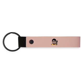 Professeur Professeur Bande dessinée Glasses - Porte-clés en PU mat - rose - Devant