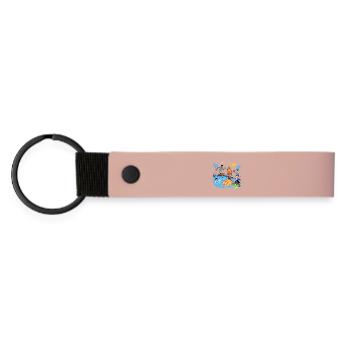 Fête estivale près de la piscine Bonne humeur - Porte-clés en PU mat - rose - Devant
