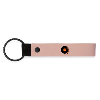 Disques vinyles vinyles vinyles - Porte-clés en PU mat - rose - Devant